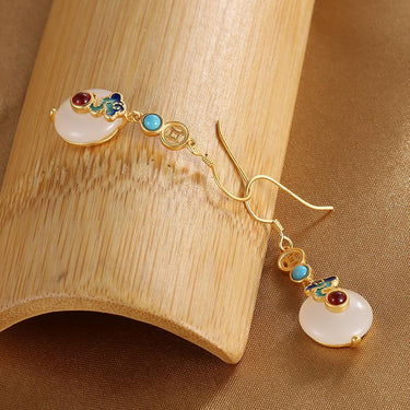 Feng Shui Coins Wealth Jade Earrings-Your Soul Place